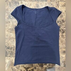 Brandy Melville Asymmetrical Blue Sleeveless Tank Top